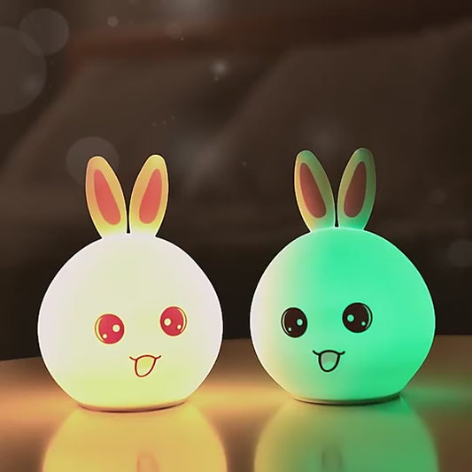 Silicone Open Eye Bunny Touch Lamp